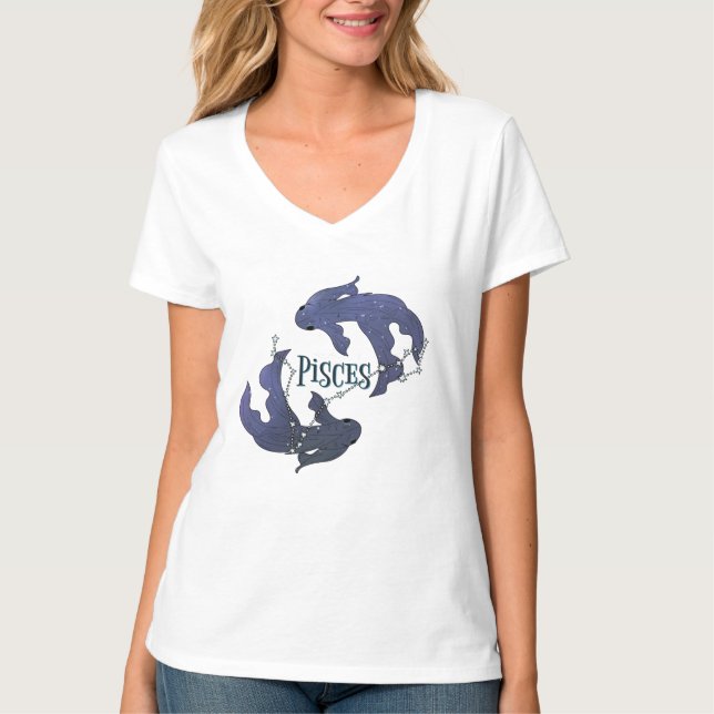 T-shirt Je suis une fille de pêche. SIGNE Zodiaque branché (Devant)