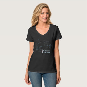 T-shirt Je suis une fille de pêche. Symbole Zodiaque tenda