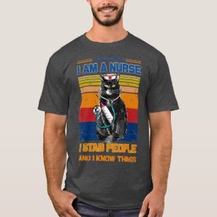 T-shirt Je Suis Une Infirmière Chat Je Stab Personnes Je 