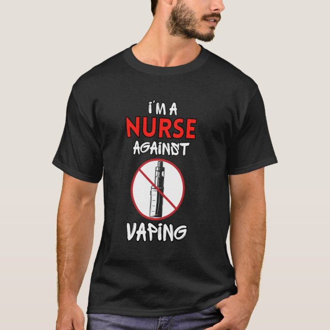 T-shirt Je suis une infirmière contre le Vaping non-fumeur (Devant)