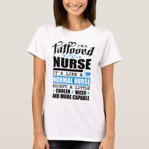 T-shirt Je suis une infirmière tatouée. Glacière, plus gen