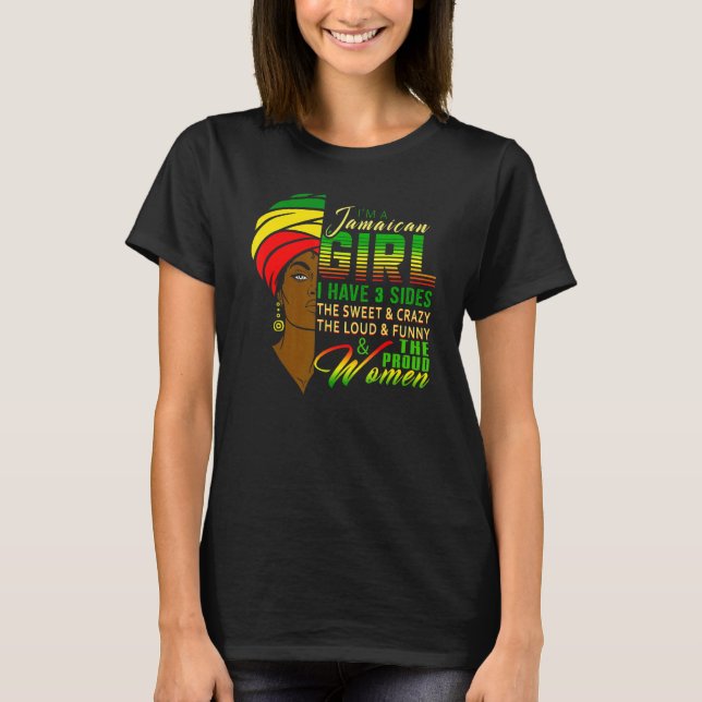 T-shirt Je Suis Une Jamaïcaine Fier Des Femmes Jamaïcaines (Devant)