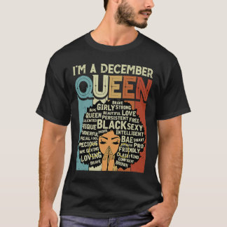 T-shirt Je suis une reine de décembre Vintage Anniversaire