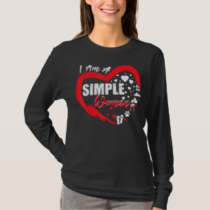 T-shirt Je Suis Une Simple Femme Fire Mountain Camping Vin