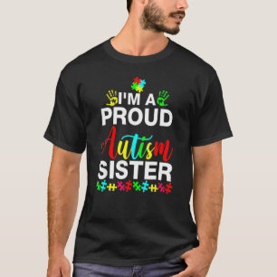 T-shirt Je suis une sœur de l'autisme fière femmes filles