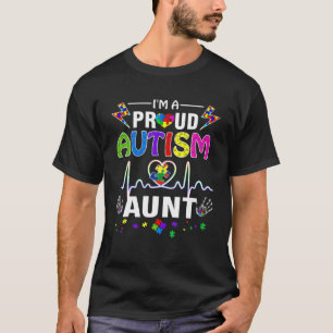 T-shirt Je suis une tante fière de l'autisme Coeur des f