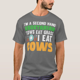 T-shirt Je suis une vaches végétarienne seconde main mange