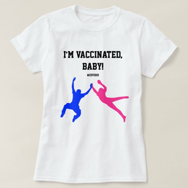 T-shirt Je suis vacciné contre le virus  (Design devant)