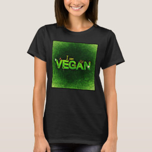 T-shirt Je Suis Vegan Écrit Avec Une Texture De Nature Gra