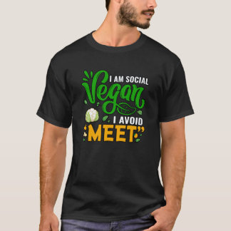 T-shirt Je suis Vegan social Je fuis la viande