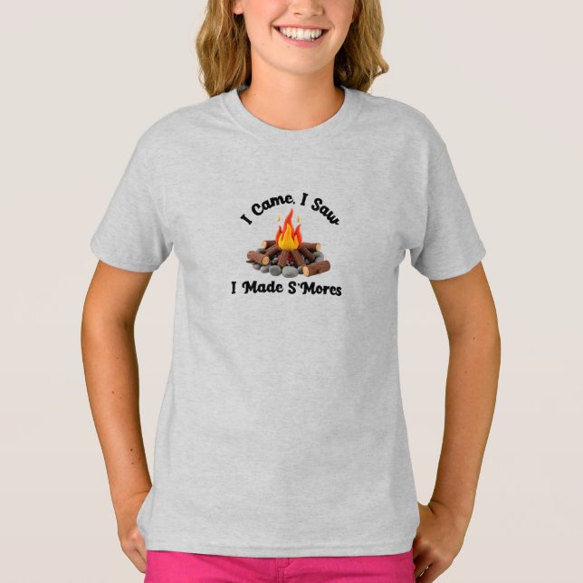 T-shirt Je Suis Venu. J'Ai Vu. J'Ai Fait S'Mores (Devant)