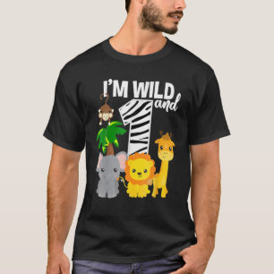 T-shirt Je suis Wild Et 1 Zoo Thème Anniversaire Safari J