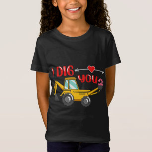 T-Shirt Je t'ai creusé Backhoe Valentine