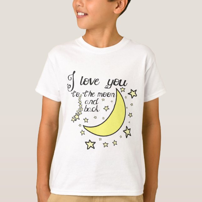 T-shirt Je t'aime à la lune et au dos (Devant)