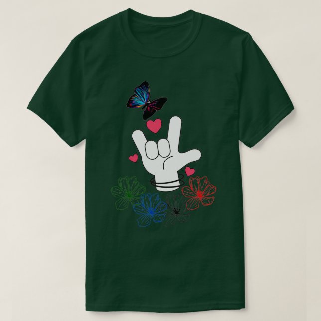 T-shirt Je t'aime ASL 7 (Design devant)