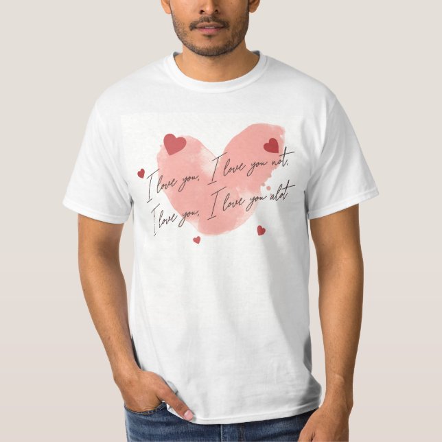 T-shirt Je t'aime beaucoup, cadeau de la Saint Valentin (Devant)