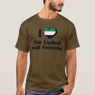 T-shirt Je T'aime Chemise du Drapeau des Émirats Arabes Un