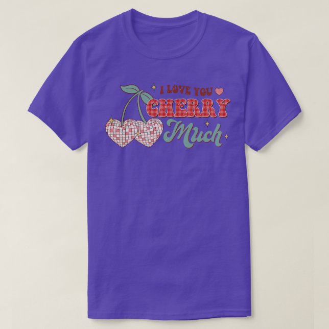T-shirt Je t'aime chérir beaucoup amusant rétro boule de d (Design devant)