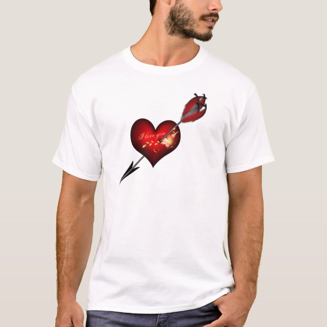 T-shirt Je t'aime coeur et flèche (Devant)