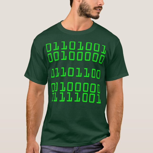 T-shirt Je t'aime dans le code binaire Drôle DON (Devant)