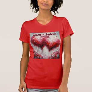 T-shirt Je t'aime deux coeurs Abstraits Personnalisés
