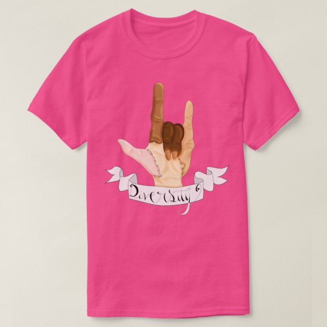 T-shirt Je t'aime Diversité Langue des Signes Américaine (Design devant)