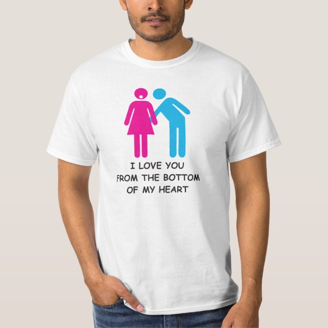 T-SHIRT JE T'AIME DU FOND DE MON COEUR (Devant)