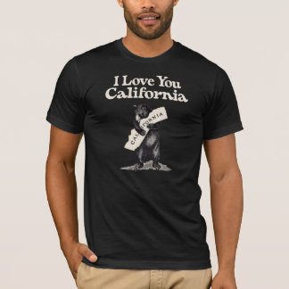T-shirt Je t'aime étreinte d'ours de la Californie