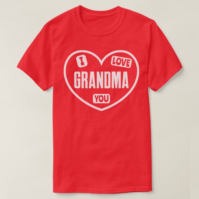 T-shirt Je T'Aime Grand-mère (Design devant)