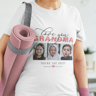 T-shirt Je t'aime grand-mère/Mémé/Autre 3 Photo Texte pers