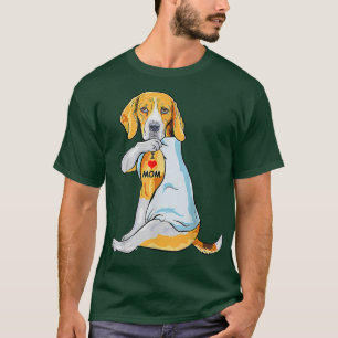 T-shirt Je t'aime maman tatouage Beagle maman chien cadeau