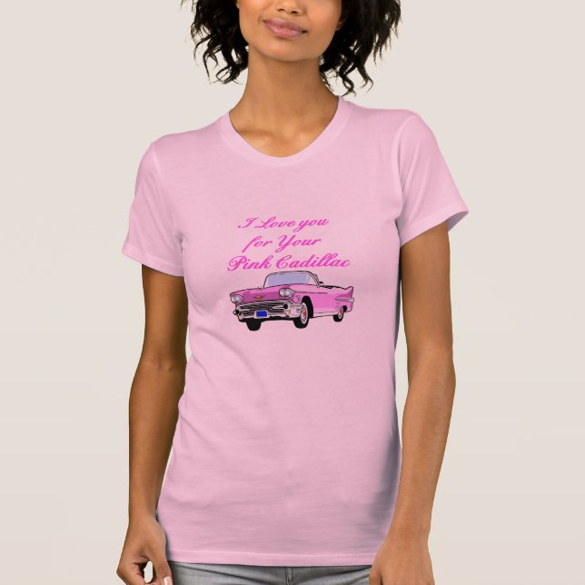 T-shirt Je t'aime pour votre cru rose les années 50 de (Devant)