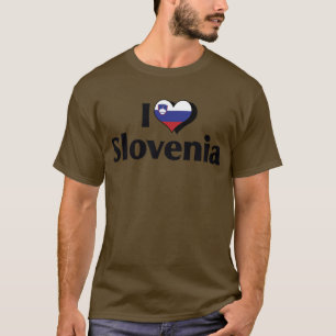 T-shirt Je T'aime Slovénie Chemise Drapeau