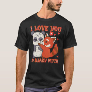 T-shirt Je T'Aime Tellement Béarder Beaucoup Rouge Panda C