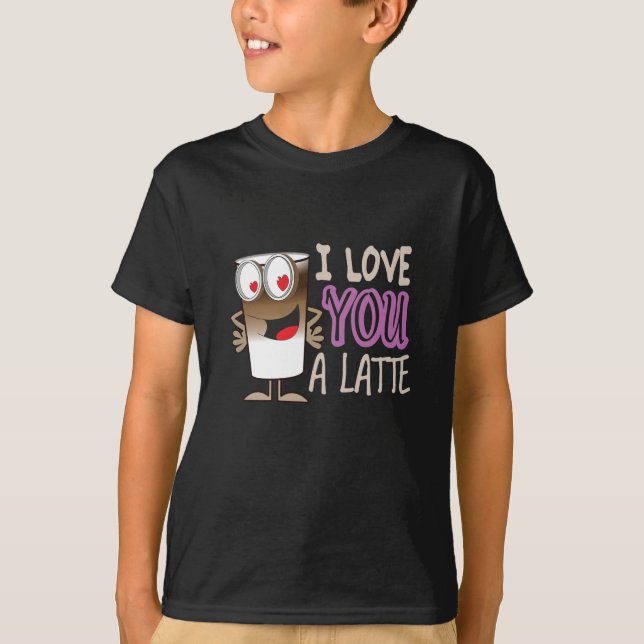 T-shirt Je t'aime un latte (Devant)
