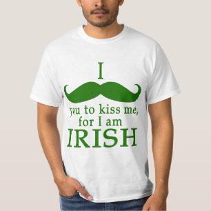 T-shirt Je te moustache pour m'embrasser Je suis irlandais