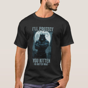 T-shirt Je te protégerai, chaton, quoi qu'il arrive, drôle