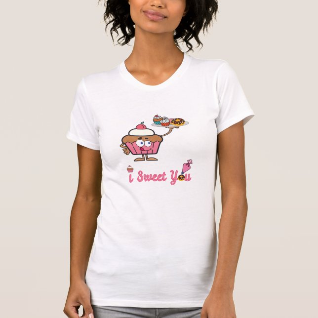 T-shirt Je te suce avec un gâteau (Devant)