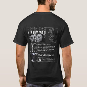 T-shirt Je te vois" Art de connexion de l'âme - Noir minim