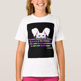 T-shirt Je Te Vois, Petites Filles De Pâques Blanc Basique