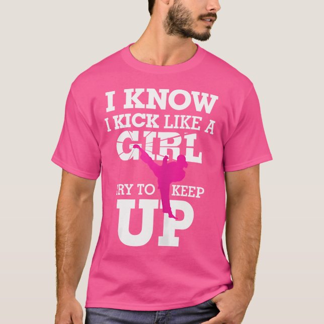 T-shirt Je Tire Comme Une Fille-Kickboxing Chick s (Devant)