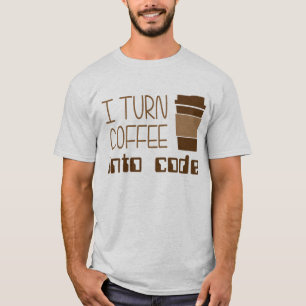 T-shirt Je transforme le café en code de programmation