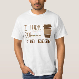 T-shirt Je transforme le café en code de programmation