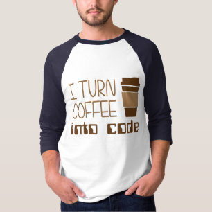 T-shirt Je transforme le café en code de programmation