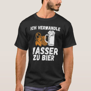 T-shirt Je transforme l'eau en bière en disant brasserie e