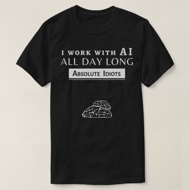 T-shirt Je Travaille Avec L'IA (Design devant)
