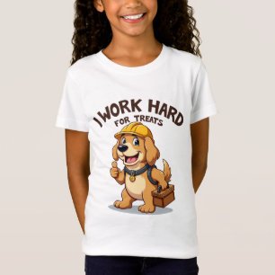 T-Shirt Je travaille dur pour les traitements Drôle Golden
