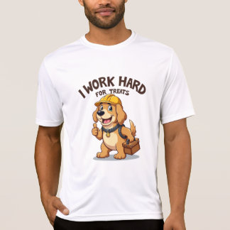 T-shirt Je travaille dur pour les traitements Drôle Golden