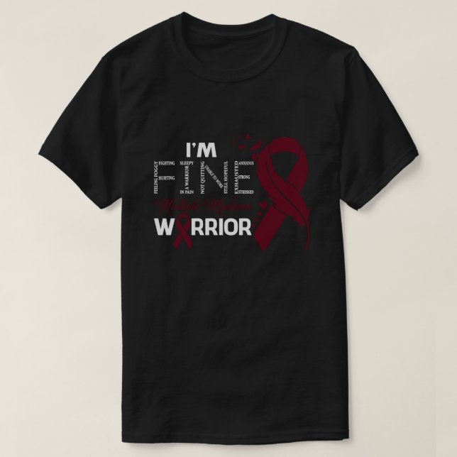 T-shirt Je vais bien myélome multiple la fièvre de sensibi (Design devant)
