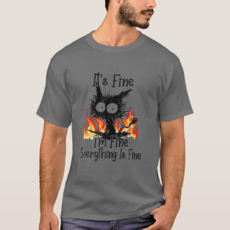 T-shirt Je vais bien tout va bien Chat drôle